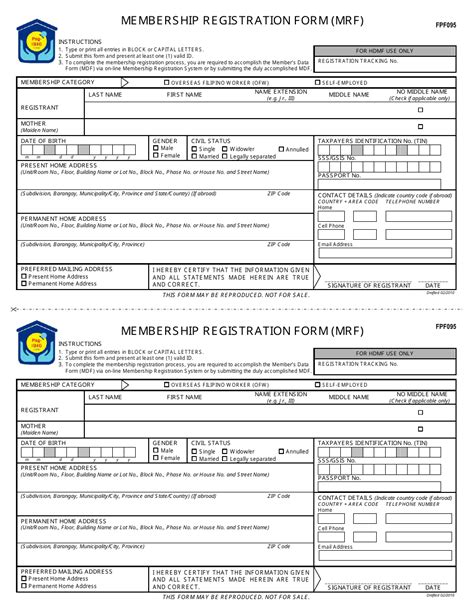 FPF095 Membership Registration Form (MRF) .